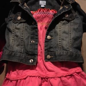Little me pink flare tank & baby gap jacket. 9 mos